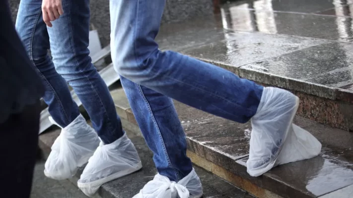 Protect Your Shoes from Rain from plastic bags